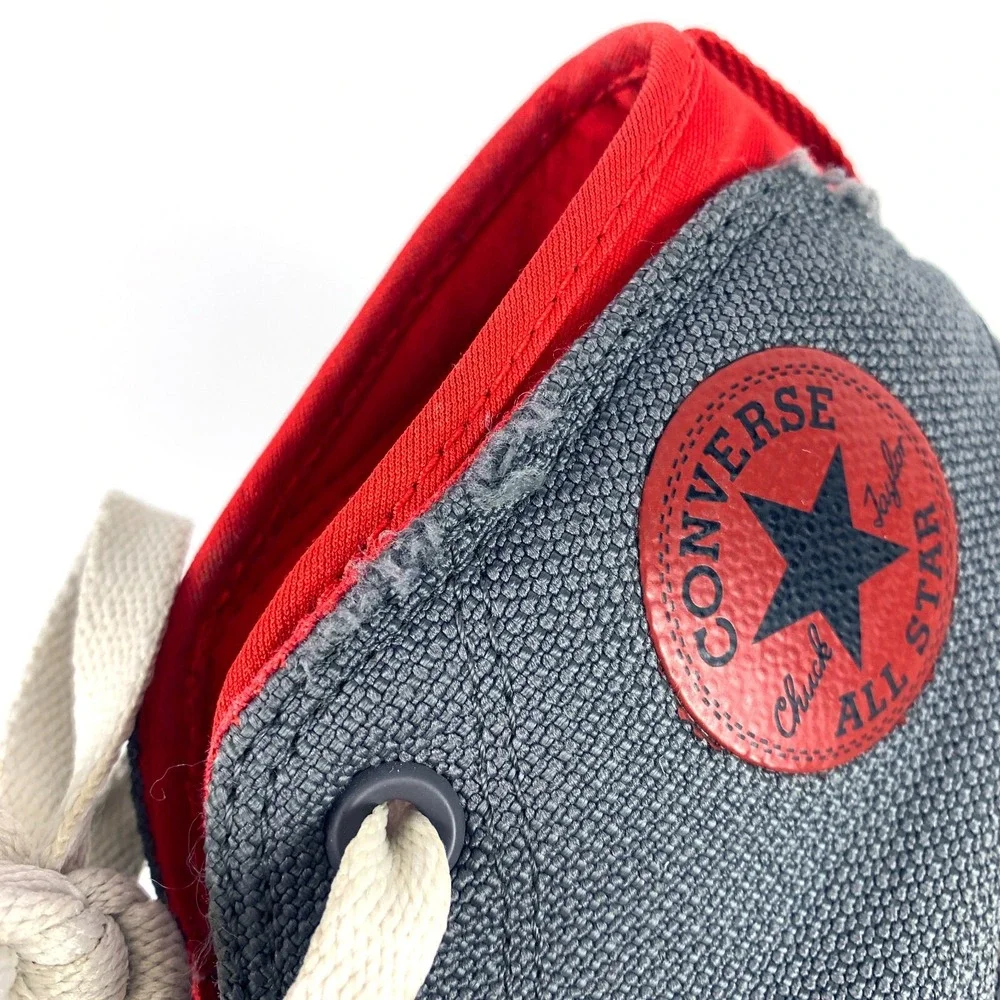 Converse All Star Syde Street Mid Sneaker Jr Sz 4 Red‎ Gray Black Chuck Taylor
